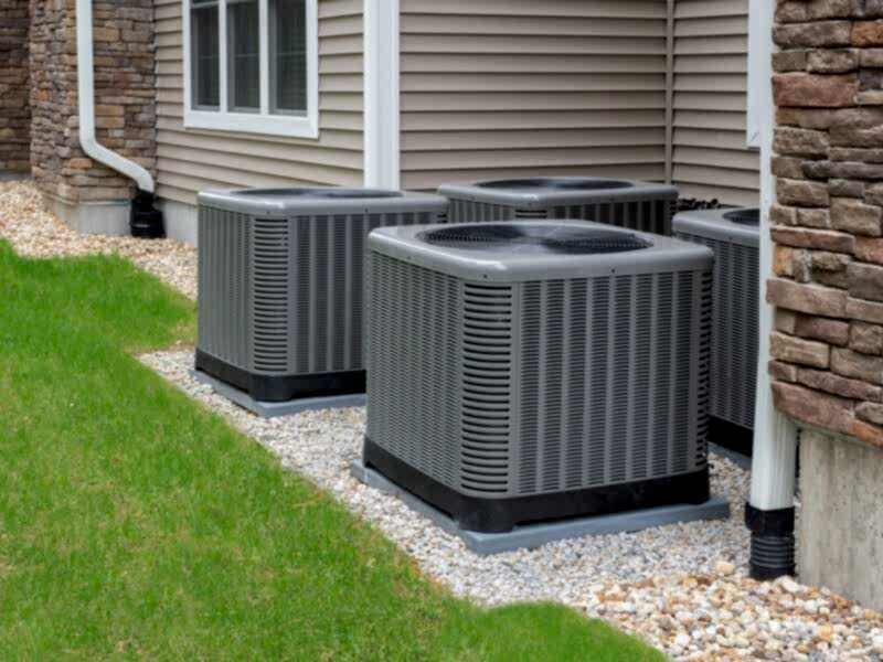 outdoor hvac units installed outside a houston residense